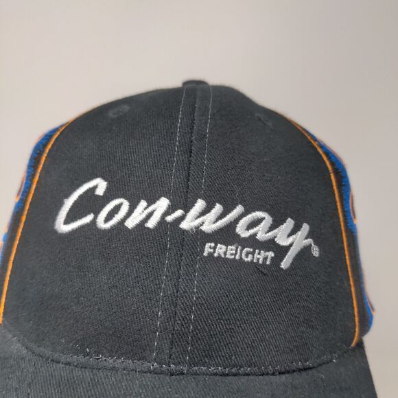 Con-Way Freight Racing Strapback Hat Blue OSFM Embroidered Flames #6 - Picture 4 of 13